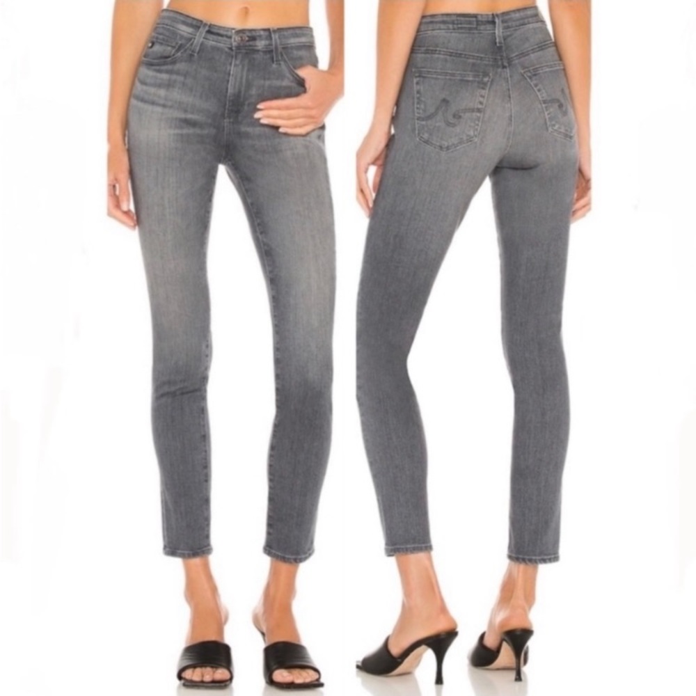AG Adriano Goldschmied Stevie Ankle Slim Straight 27r Grey Denim